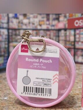 Auth Daiso OSHIKATSU Round Zipper PVC Pouch W Bubble Gum Lipbalm, & Xtras